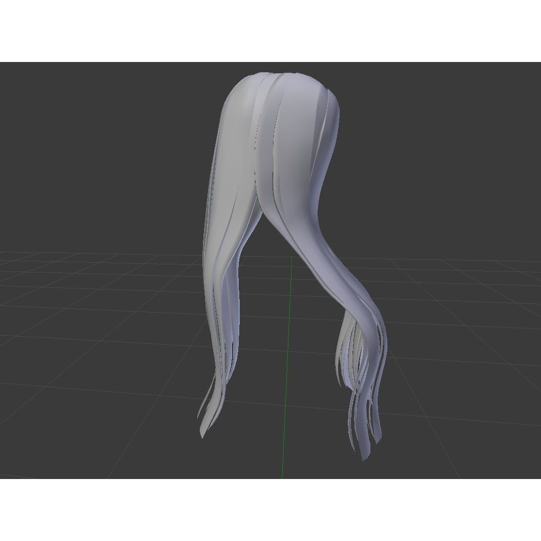 Female Hair 3D Model – Low-Poly Hairstyle, Rigged for Games