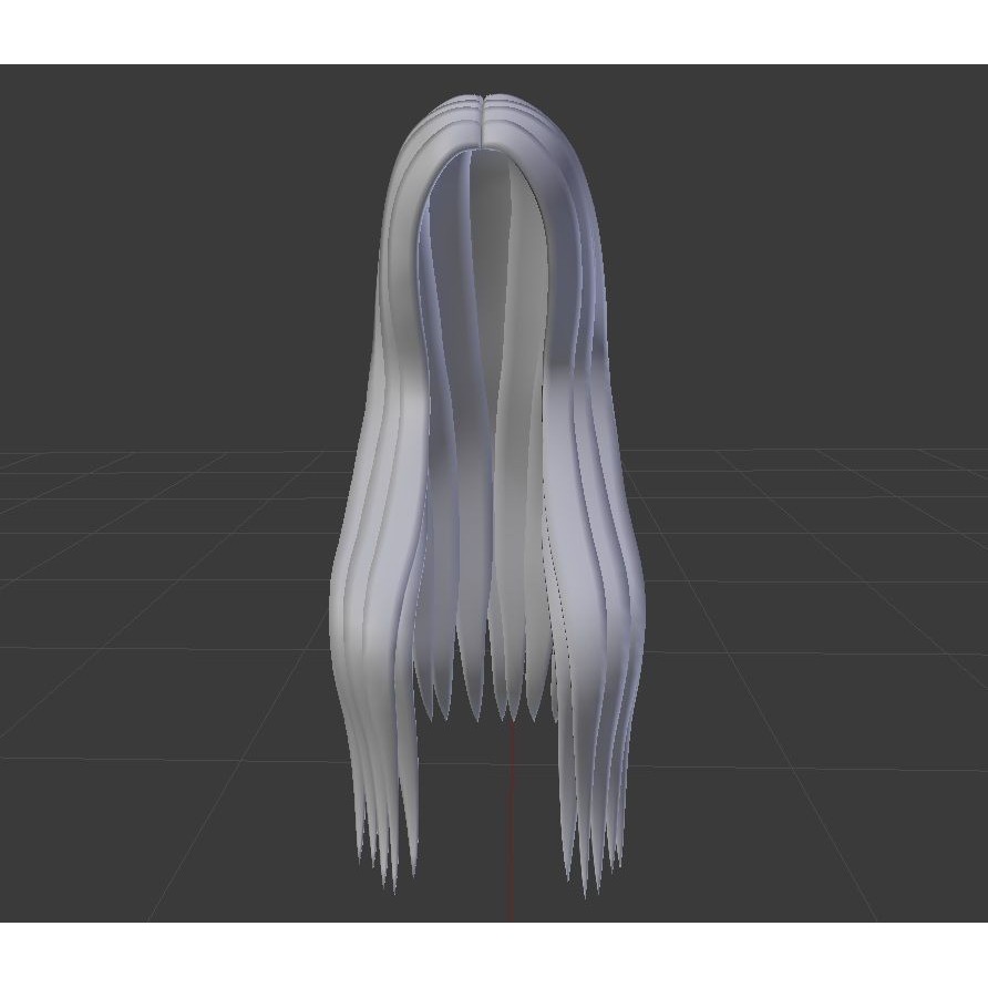 Female Hair 3D Model – Low-Poly Hairstyle, Rigged for Games - View 3