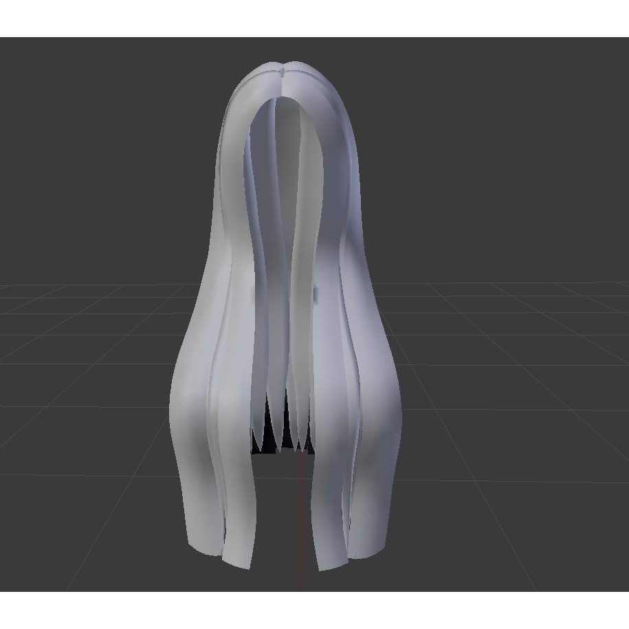 Female Hair 3D Model – Low-Poly Hairstyle, Rigged for Games - View 4