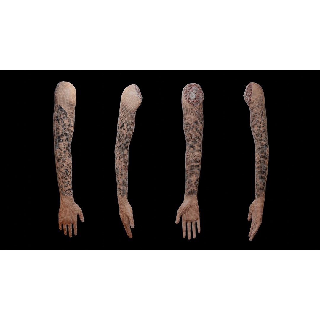 Severed Arm 3D Model – Rigged Low-Poly Horror Asset, FBX - View 10