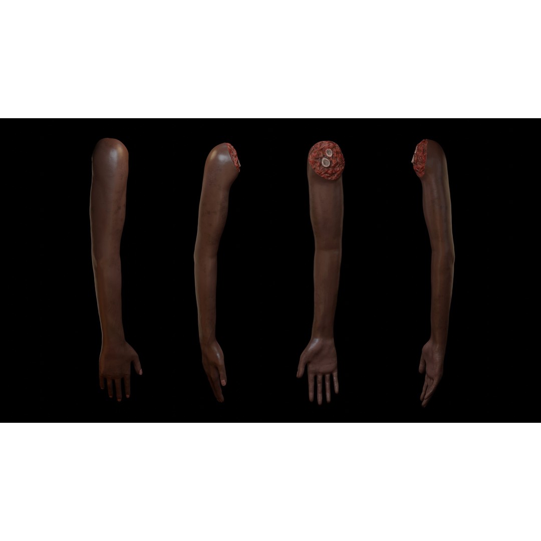 Severed Arm 3D Model – Rigged Low-Poly Horror Asset, FBX - View 5