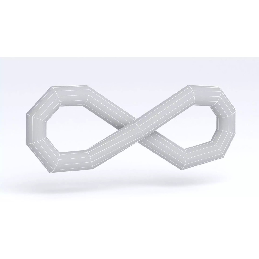 Infinity Symbol 3D Model – High Poly Geometry, OBJ and FBX Formats - View 10