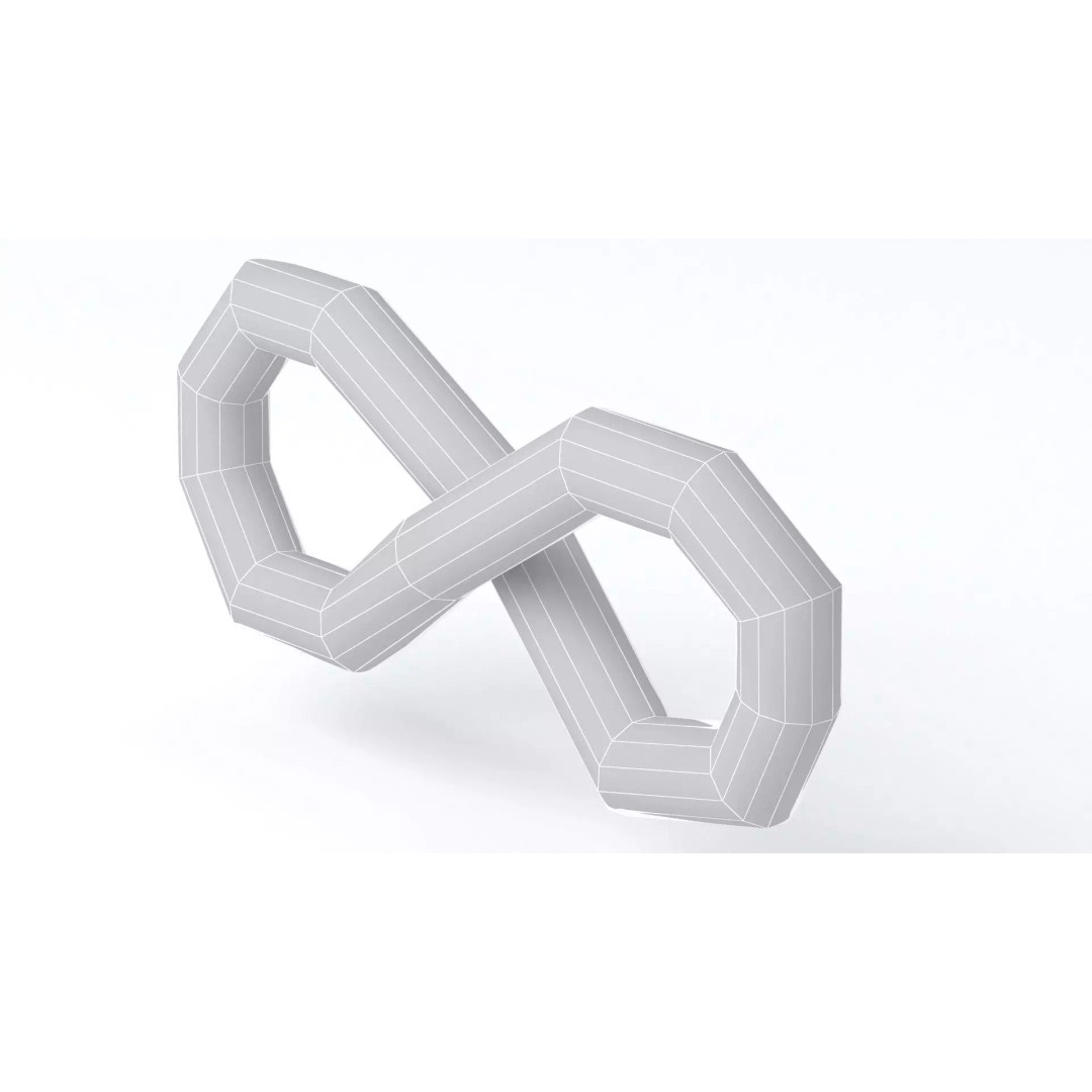 Infinity Symbol 3D Model – High Poly Geometry, OBJ and FBX Formats - View 11