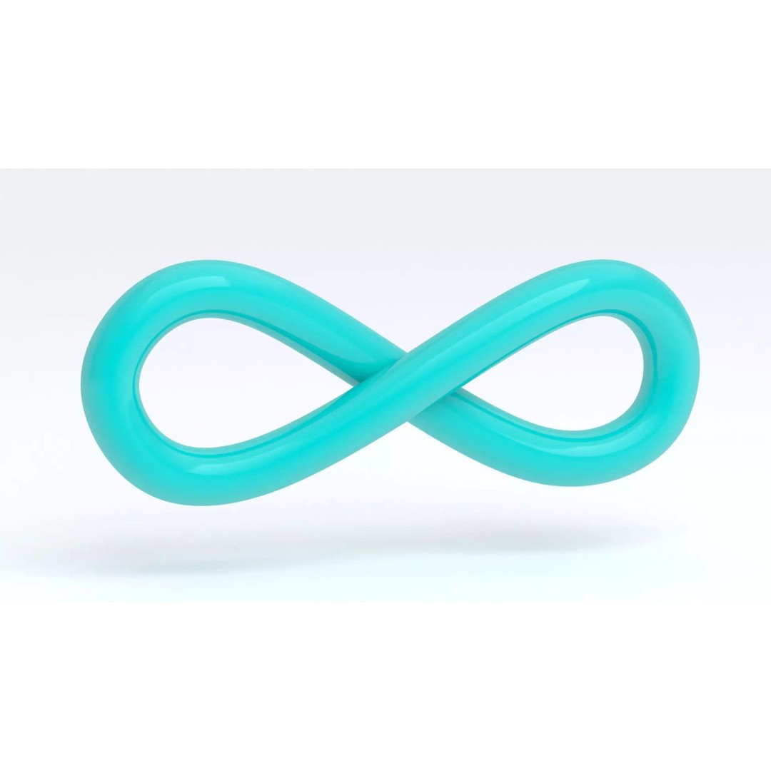 Infinity Symbol 3D Model – High Poly Geometry, OBJ and FBX Formats - View 4