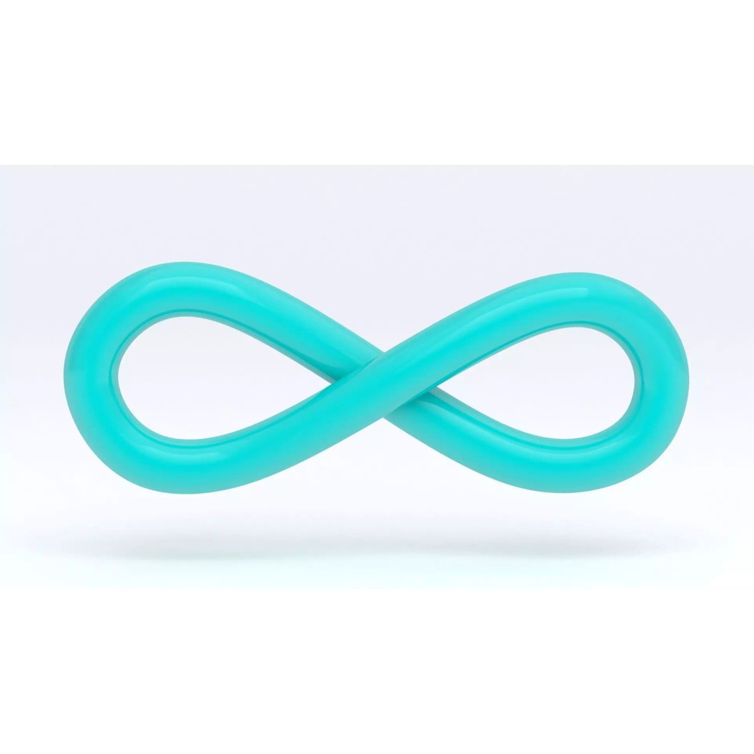 Infinity Symbol 3D Model – High Poly Geometry, OBJ and FBX Formats - View 6