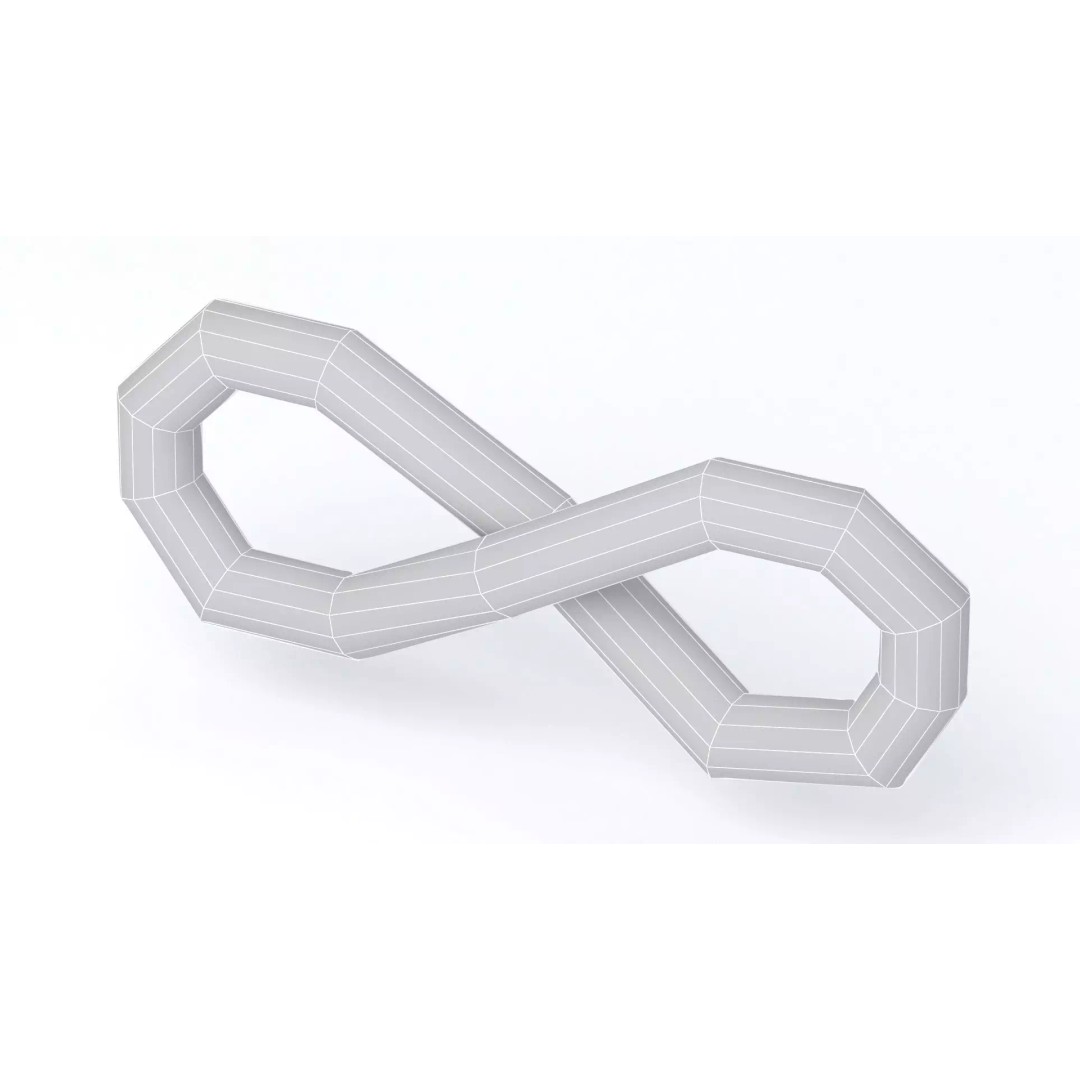 Infinity Symbol 3D Model – High Poly Geometry, OBJ and FBX Formats - View 8