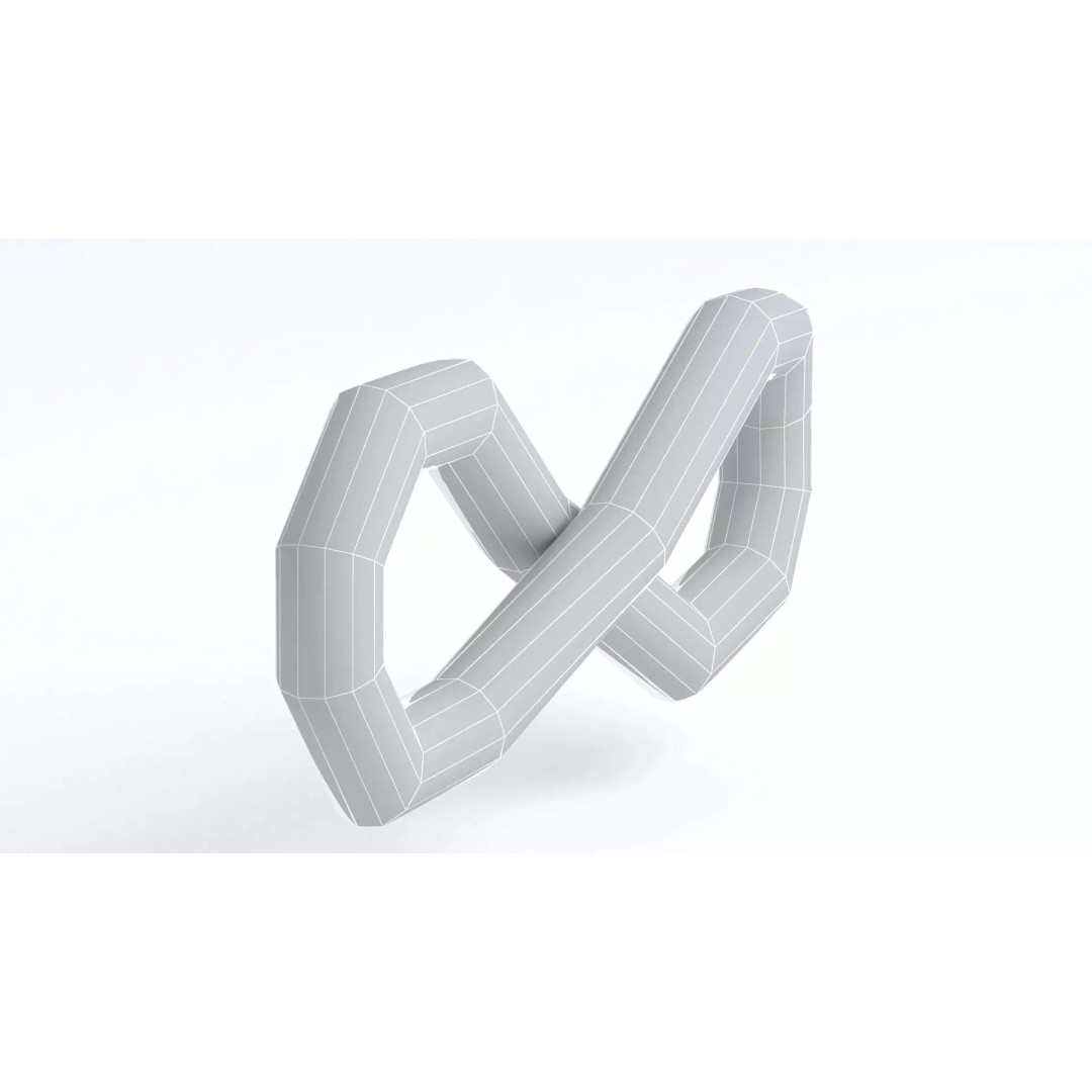 Infinity Symbol 3D Model – High Poly Geometry, OBJ and FBX Formats - View 9