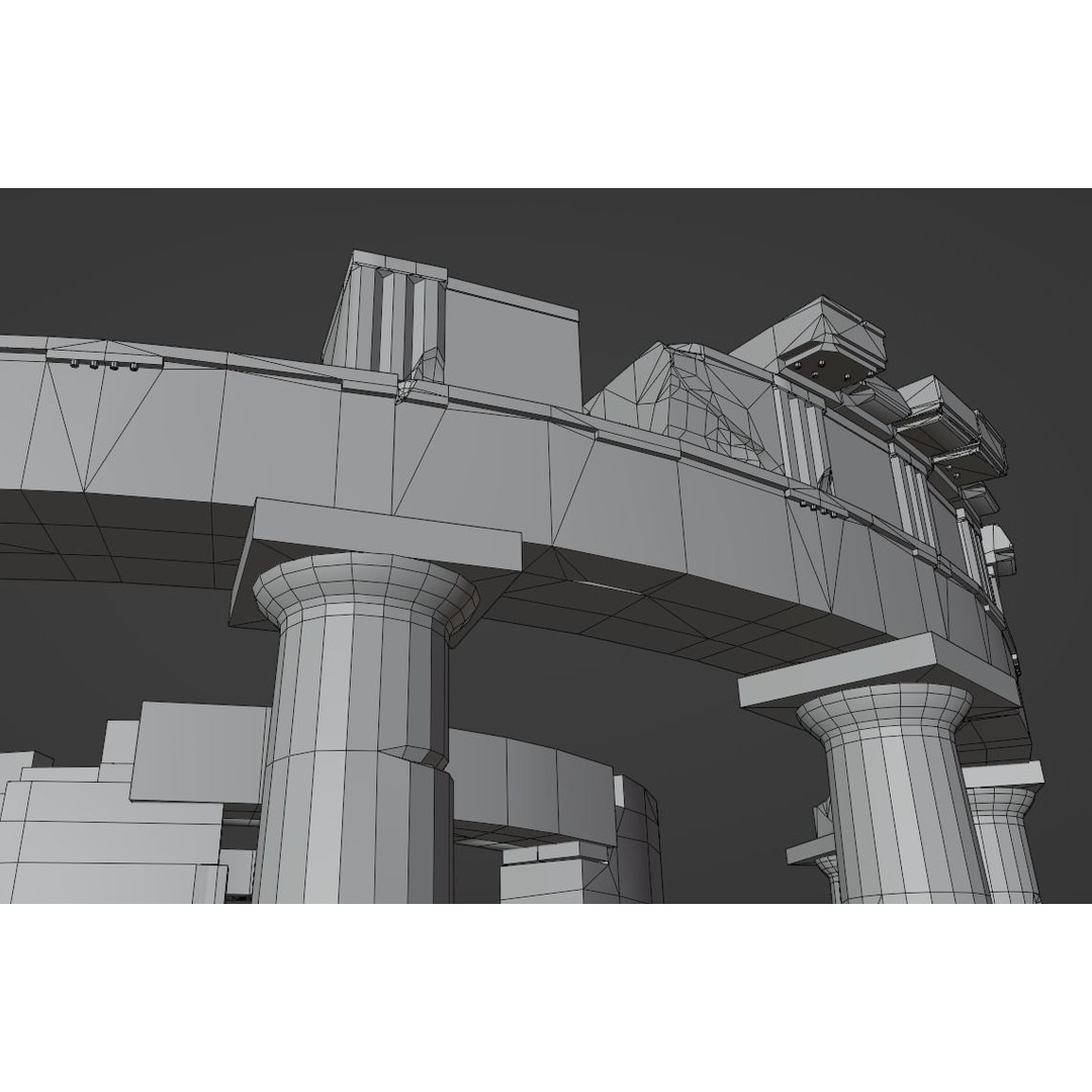 Ancient Round Temple 3D Model – Low Poly Doric Design, FBX, OBJ