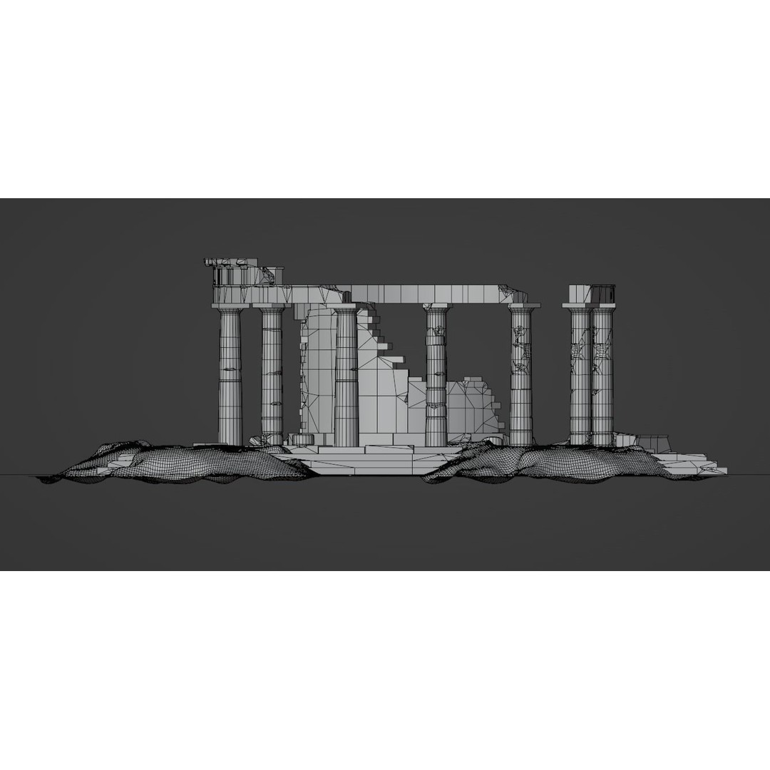 Ancient Round Temple 3D Model – Low Poly Doric Design, FBX, OBJ - View 12