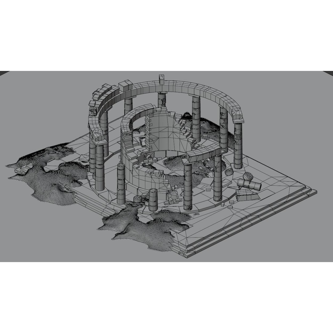 Ancient Round Temple 3D Model – Low Poly Doric Design, FBX, OBJ - View 13