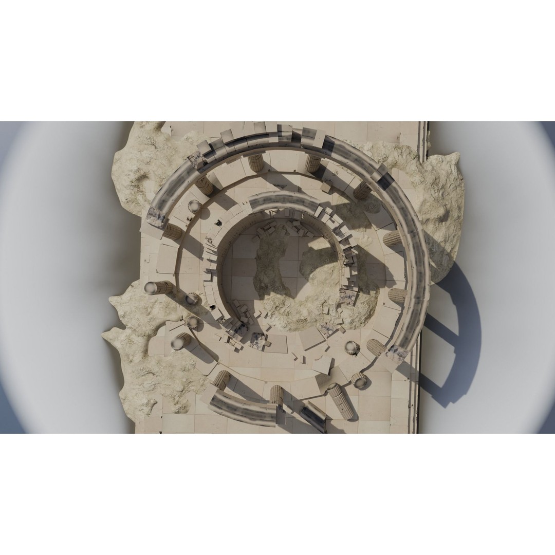 Ancient Round Temple 3D Model – Low Poly Doric Design, FBX, OBJ - View 5