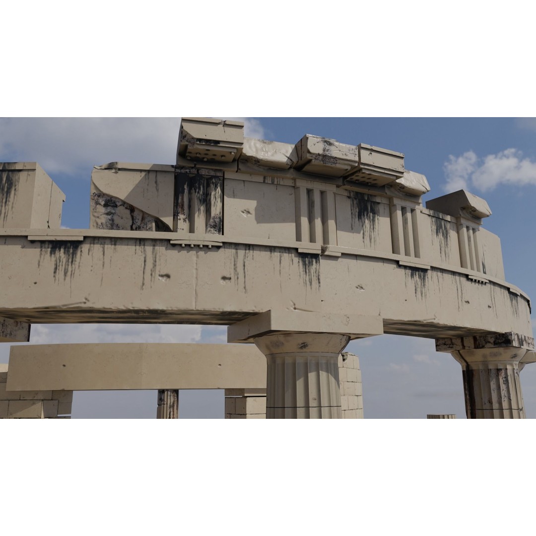 Ancient Round Temple 3D Model – Low Poly Doric Design, FBX, OBJ - View 6