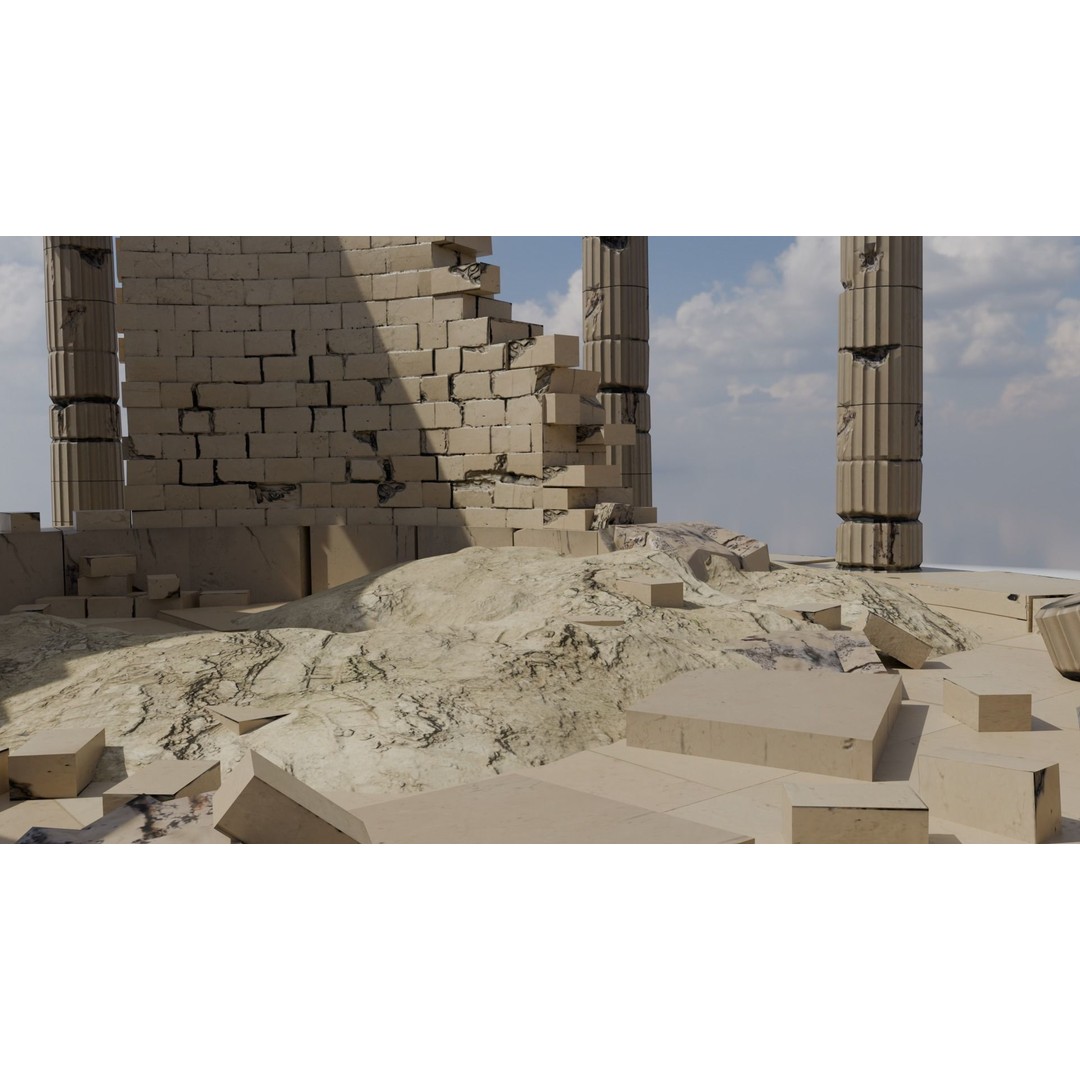 Ancient Round Temple 3D Model – Low Poly Doric Design, FBX, OBJ - View 7