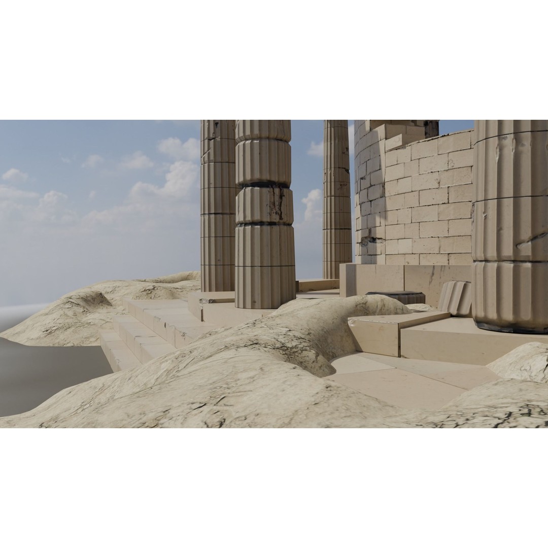 Ancient Round Temple 3D Model – Low Poly Doric Design, FBX, OBJ - View 8