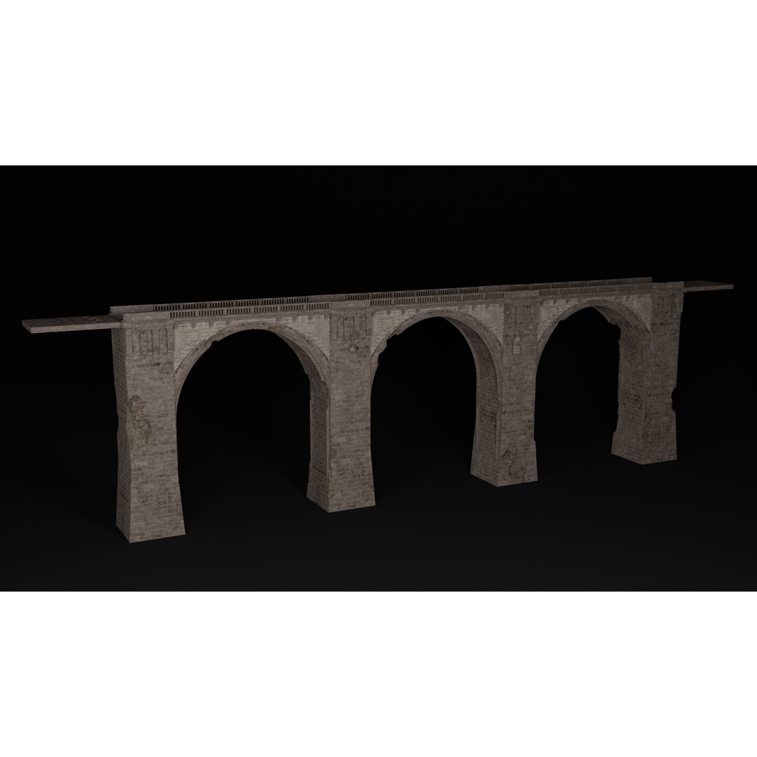 Ancient Roman Greek Bridge 3D Model – Low Poly Game Asset, FBX, OBJ - View 10