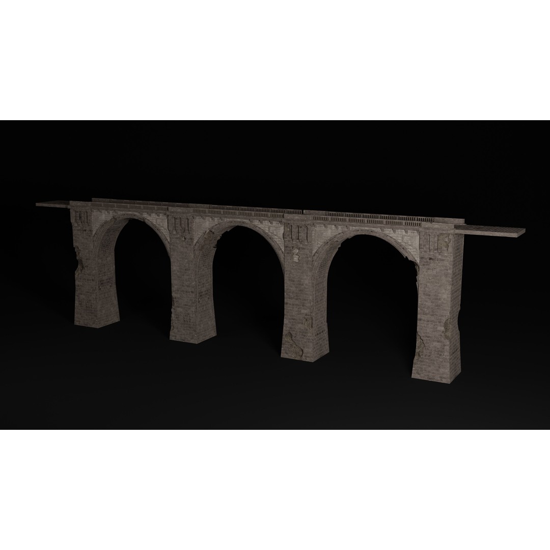 Ancient Roman Greek Bridge 3D Model – Low Poly Game Asset, FBX, OBJ - View 11