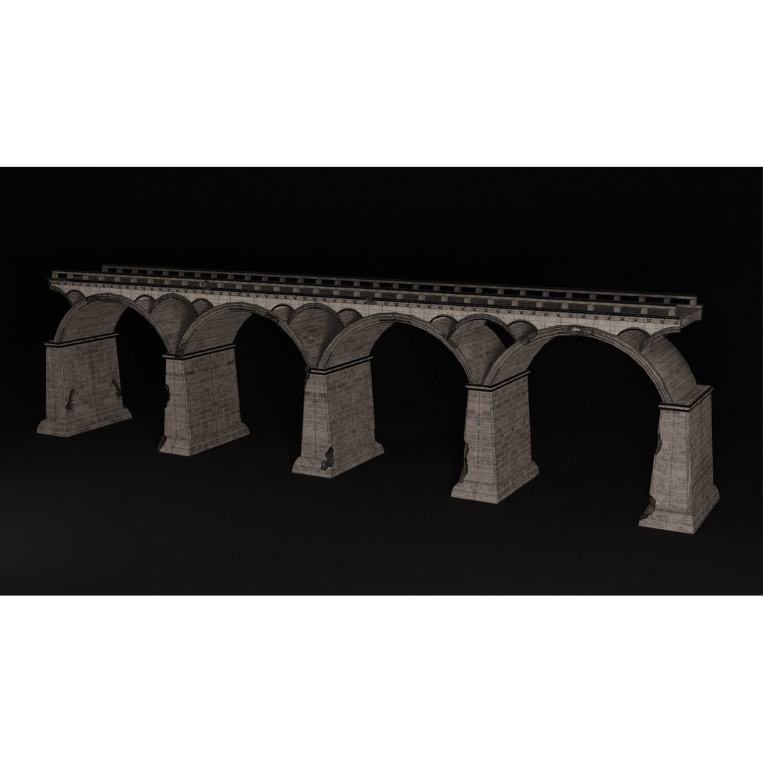 Ancient Roman Greek Bridge 3D Model – Low Poly Game Asset, FBX, OBJ - View 15