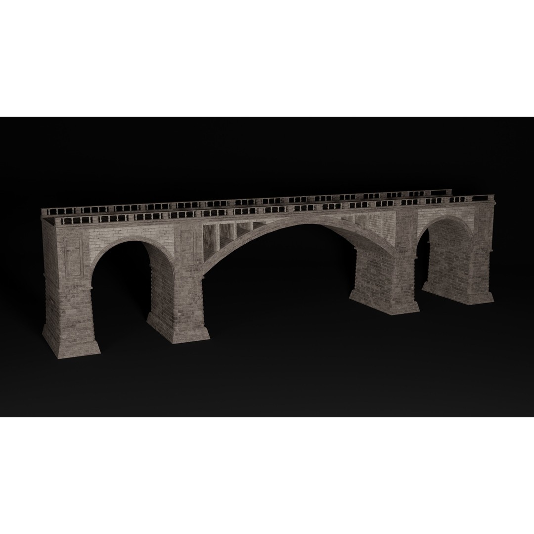 Ancient Roman Greek Bridge 3D Model – Low Poly Game Asset, FBX, OBJ - View 16