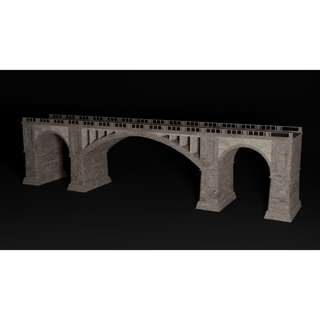 Ancient Roman Greek Bridge 3D Model – Low Poly Game Asset, FBX, OBJ - View 17