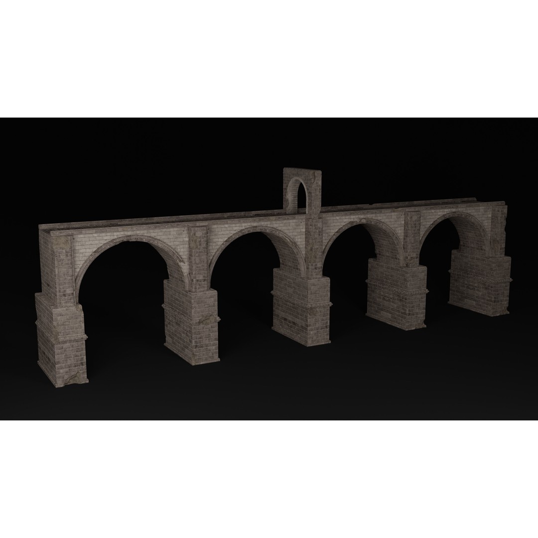 Ancient Roman Greek Bridge 3D Model – Low Poly Game Asset, FBX, OBJ - View 22