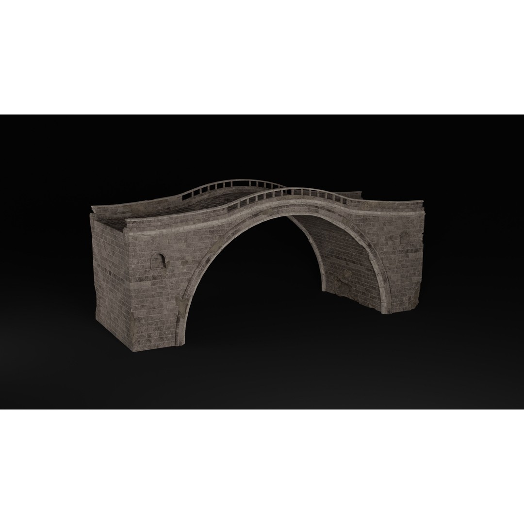 Ancient Roman Greek Bridge 3D Model – Low Poly Game Asset, FBX, OBJ - View 5
