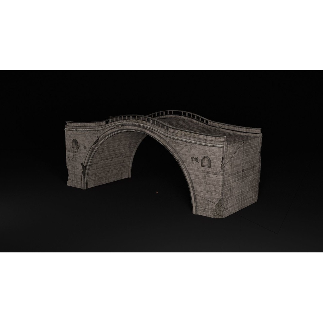 Ancient Roman Greek Bridge 3D Model – Low Poly Game Asset, FBX, OBJ - View 6