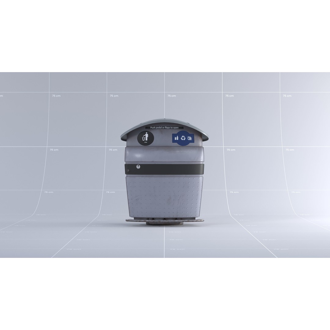 Toronto Waste Bin 3D Model – Realistic Exterior Asset, FBX, OBJ - View 3