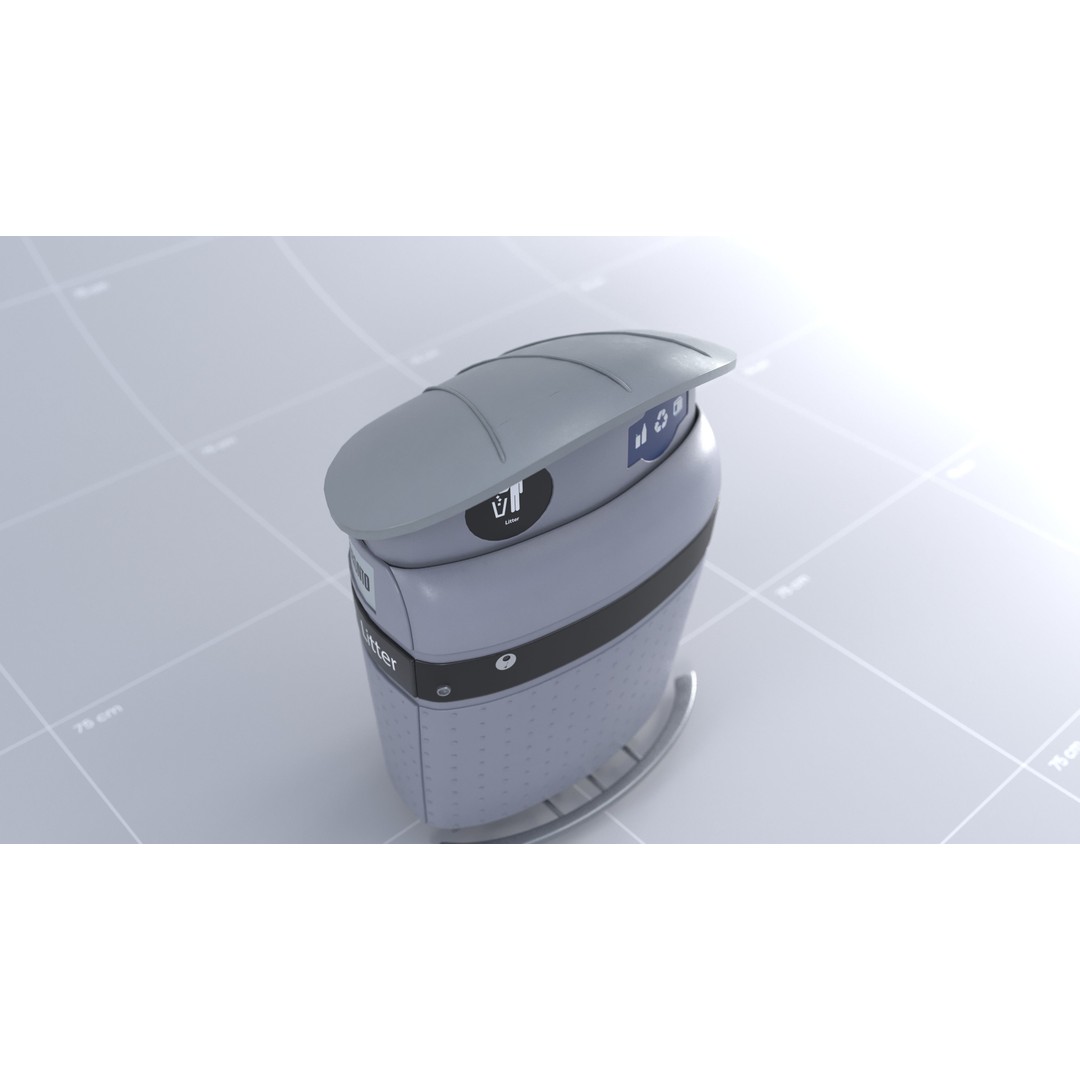 Toronto Waste Bin 3D Model – Realistic Exterior Asset, FBX, OBJ - View 4