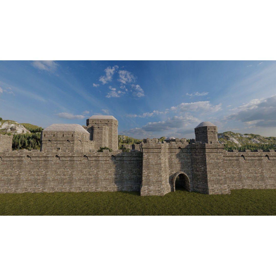 Basic Medieval Castle 3D Model – Historic Stone Architecture, FBX - View 14