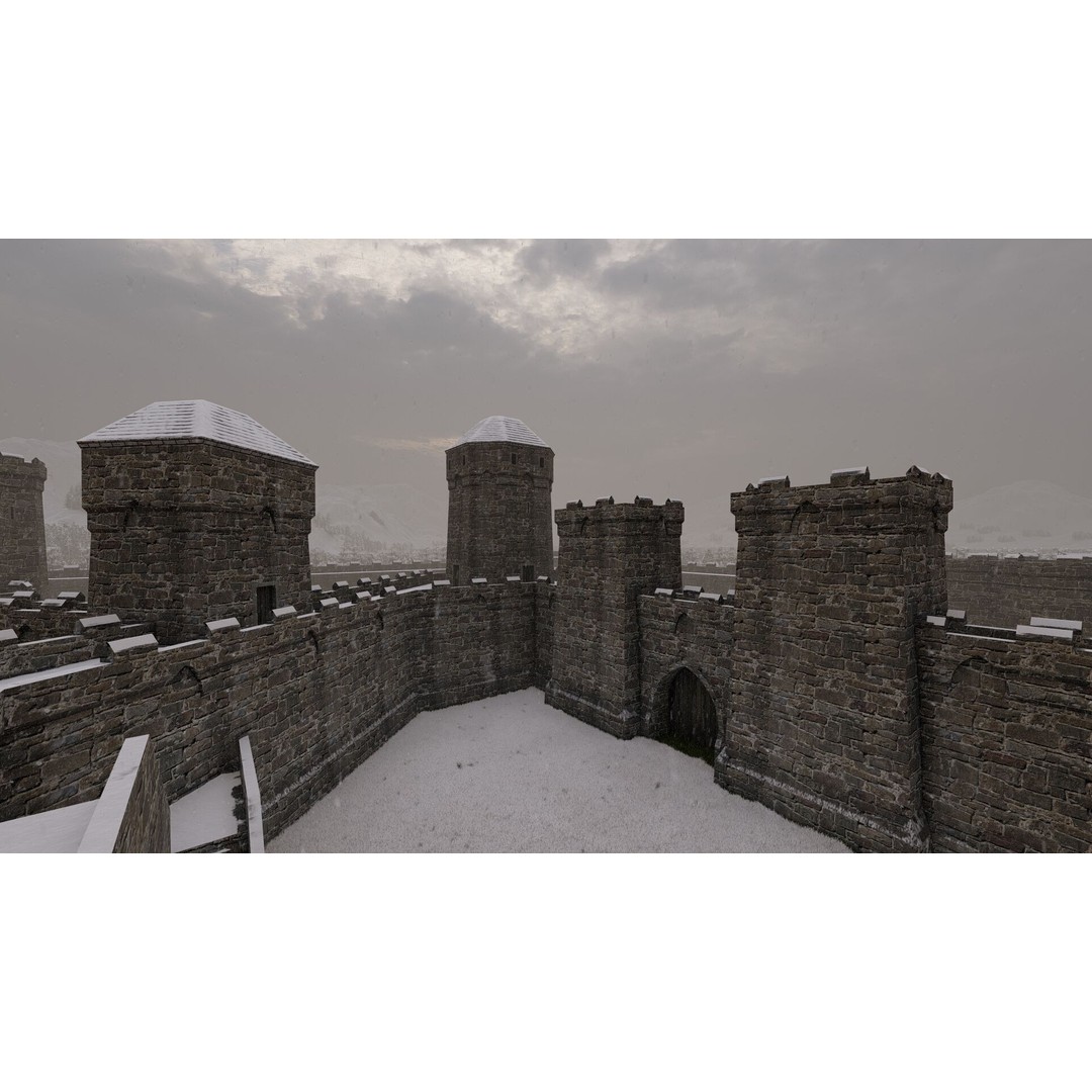 Basic Medieval Castle 3D Model – Historic Stone Architecture, FBX - View 15