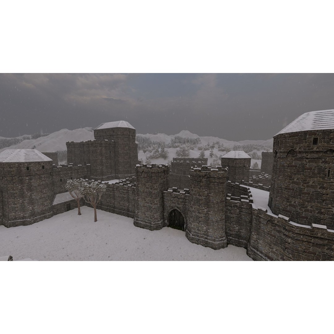 Basic Medieval Castle 3D Model – Historic Stone Architecture, FBX - View 16
