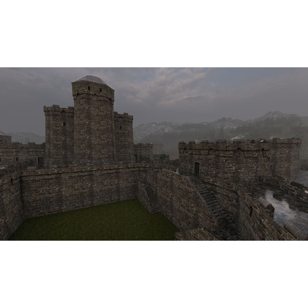 Basic Medieval Castle 3D Model – Historic Stone Architecture, FBX - View 19