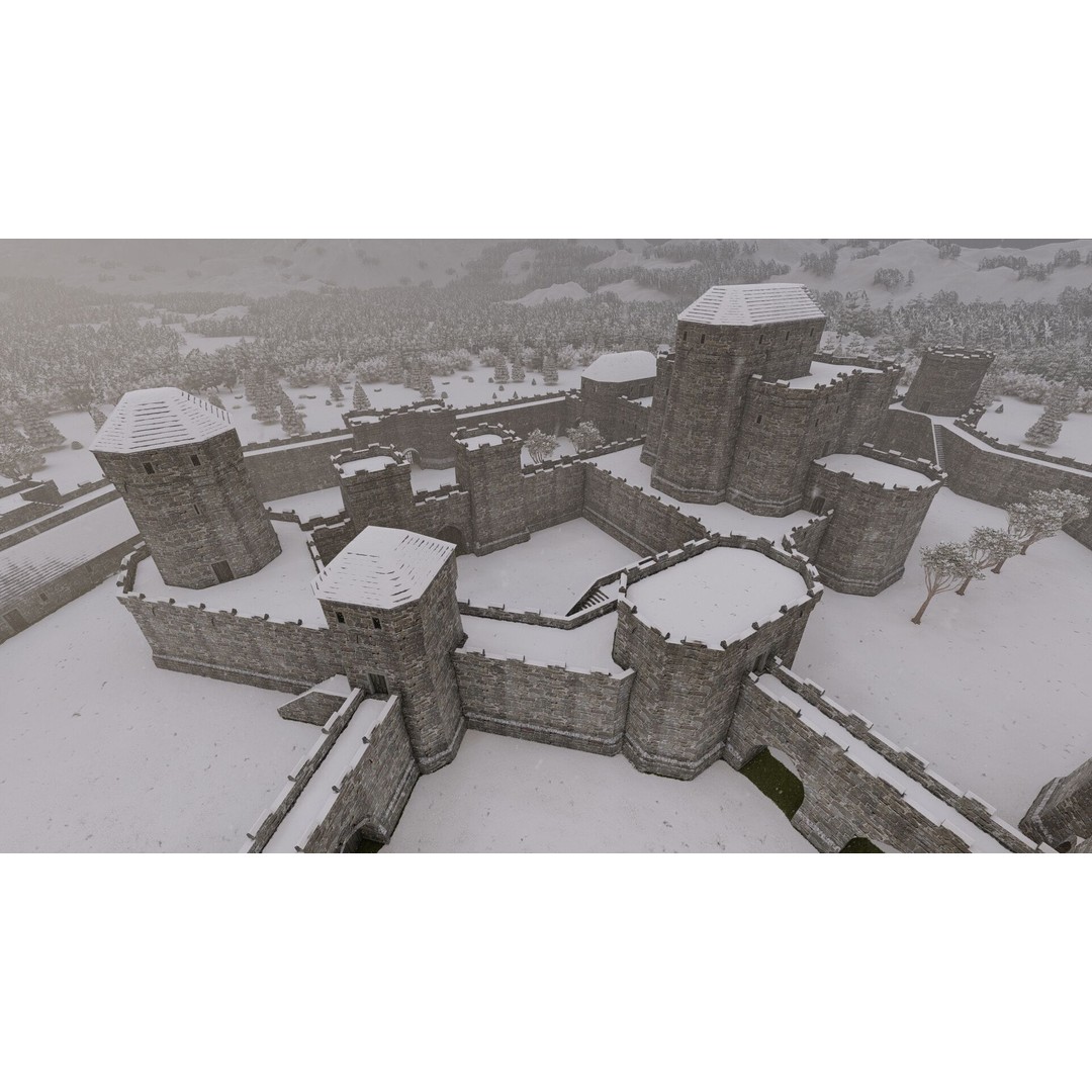 Basic Medieval Castle 3D Model – Historic Stone Architecture, FBX - View 6