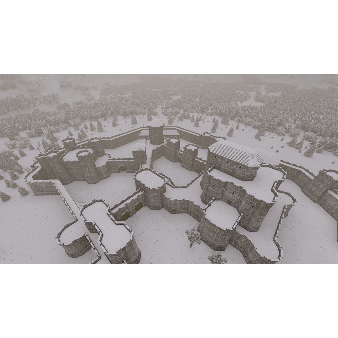 Basic Medieval Castle 3D Model – Historic Stone Architecture, FBX - View 7