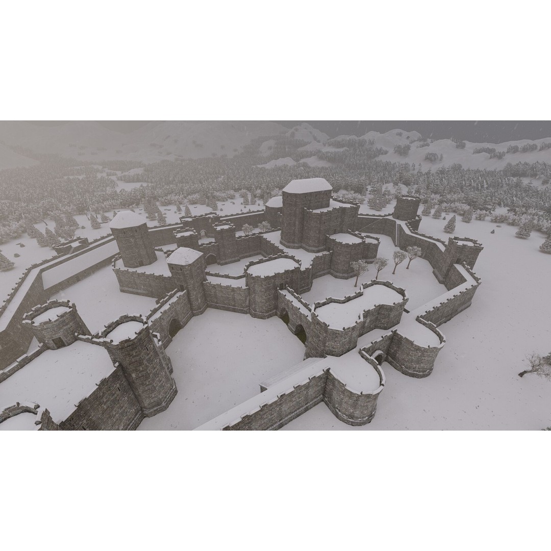 Basic Medieval Castle 3D Model – Historic Stone Architecture, FBX - View 8