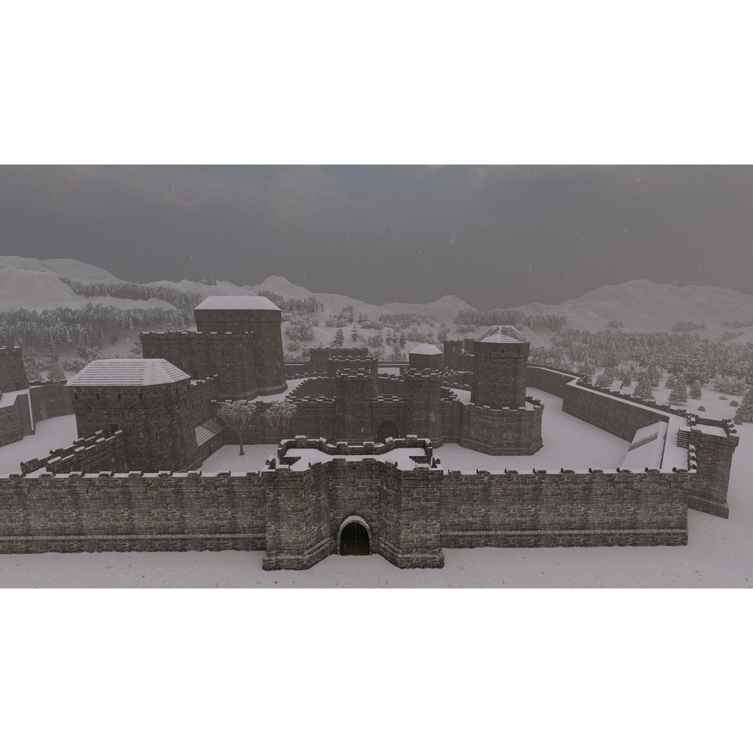 Basic Medieval Castle 3D Model – Historic Stone Architecture, FBX - View 9
