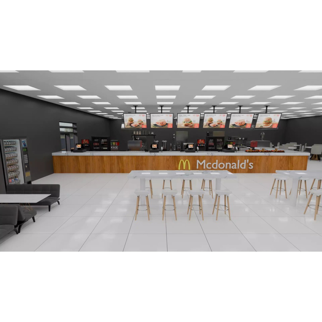McDonald's Restaurant 3D Model – High Poly Game-Ready Asset, Blender, FBX, OBJ - View 10