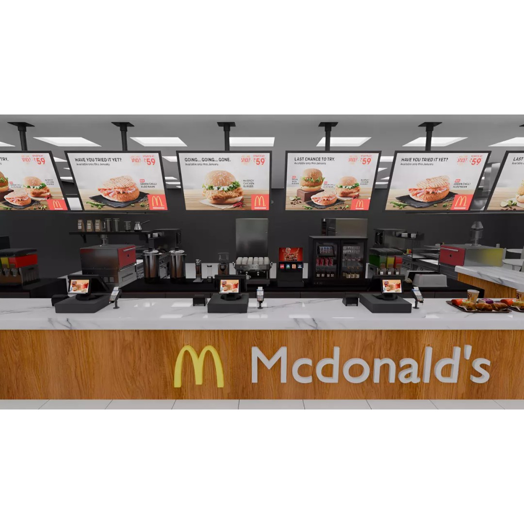 McDonald's Restaurant 3D Model – High Poly Game-Ready Asset, Blender, FBX, OBJ - View 11