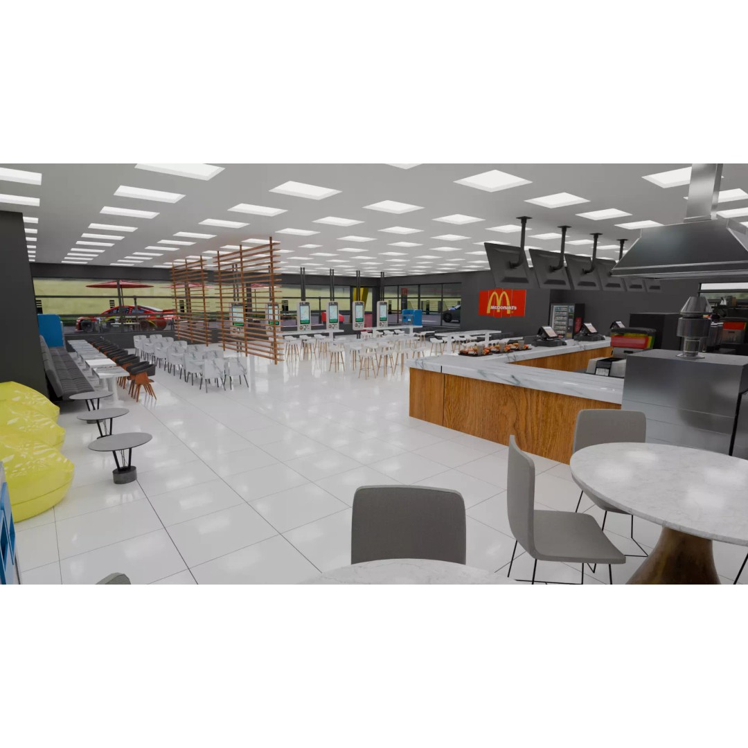 McDonald's Restaurant 3D Model – High Poly Game-Ready Asset, Blender, FBX, OBJ - View 13