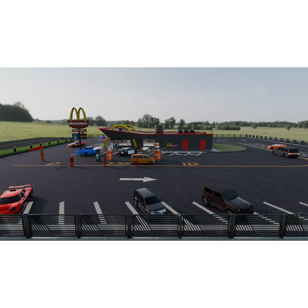 McDonald's Restaurant 3D Model – High Poly Game-Ready Asset, Blender, FBX, OBJ - View 18