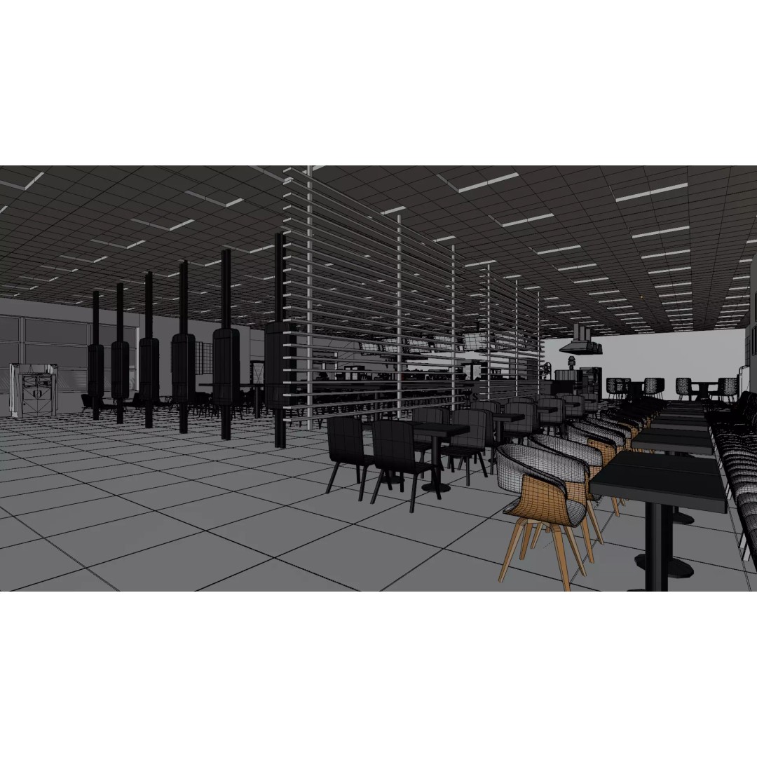 McDonald's Restaurant 3D Model – High Poly Game-Ready Asset, Blender, FBX, OBJ - View 24