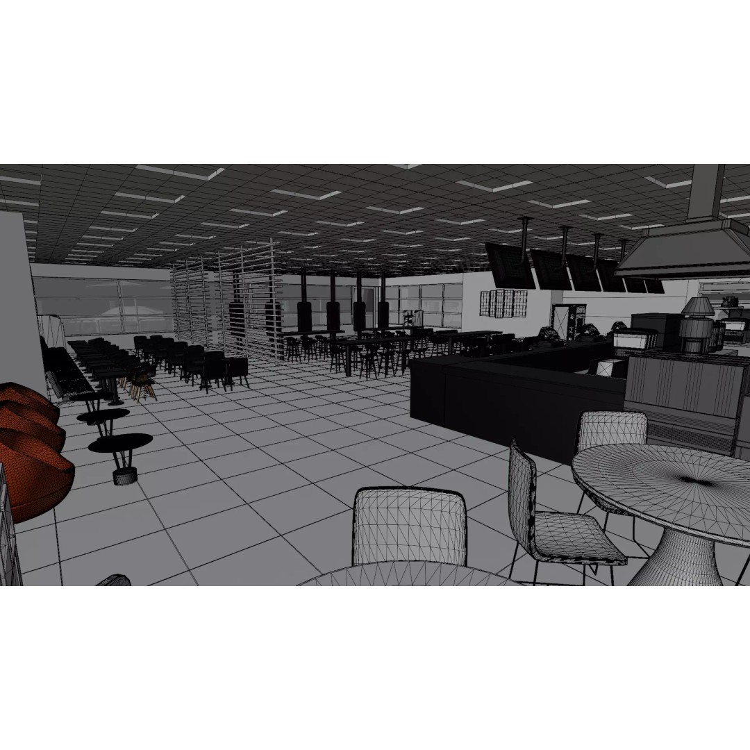 McDonald's Restaurant 3D Model – High Poly Game-Ready Asset, Blender, FBX, OBJ - View 28
