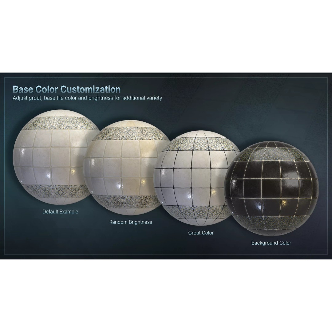 Mediterranean Ceramic Tiles 3D Model – Low Poly PBR Material, FBX - View 10