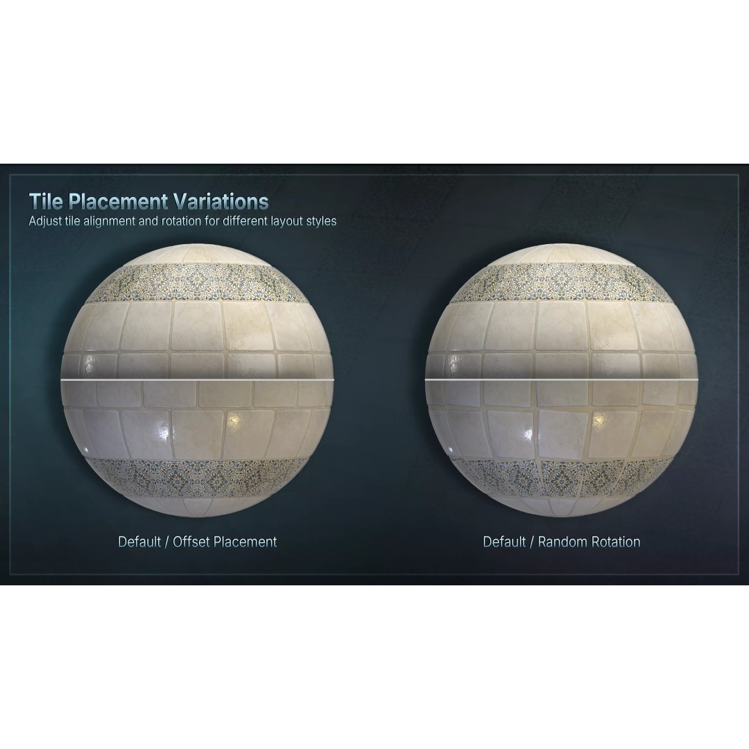 Mediterranean Ceramic Tiles 3D Model – Low Poly PBR Material, FBX - View 11