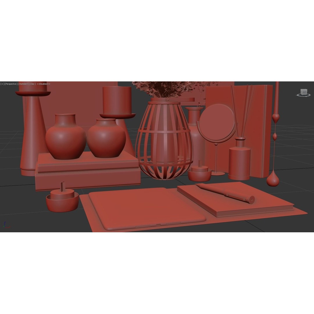Decor Set 064 3D Model – High Poly Home Decor Asset, FBX, OBJ - View 11