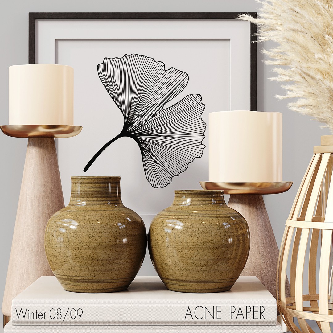 Decor Set 064 3D Model – High Poly Home Decor Asset, FBX, OBJ - View 4