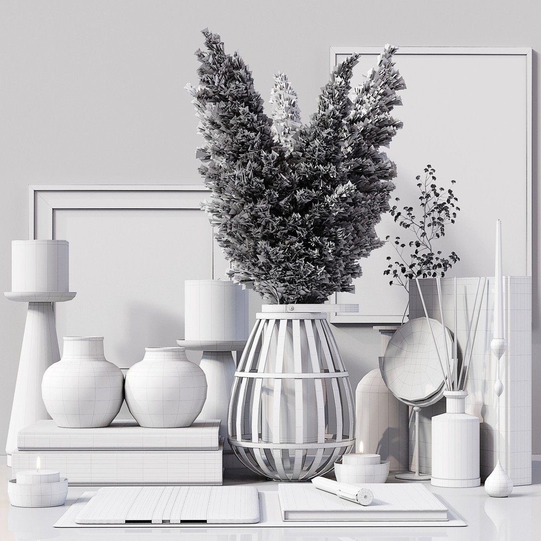 Decor Set 064 3D Model – High Poly Home Decor Asset, FBX, OBJ - View 8