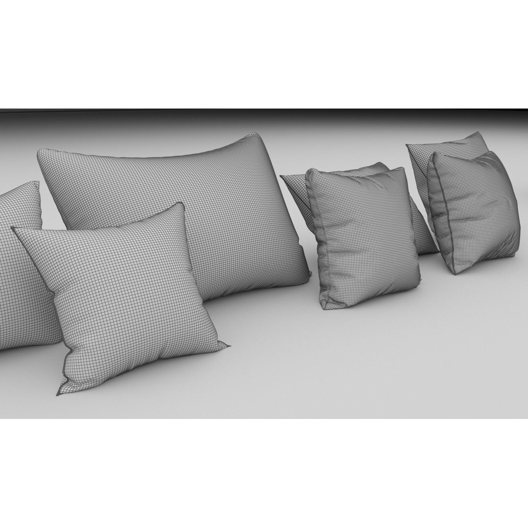 15 Pillows 3D Model – High Detail Soft Cushions for Interior Design - View 10