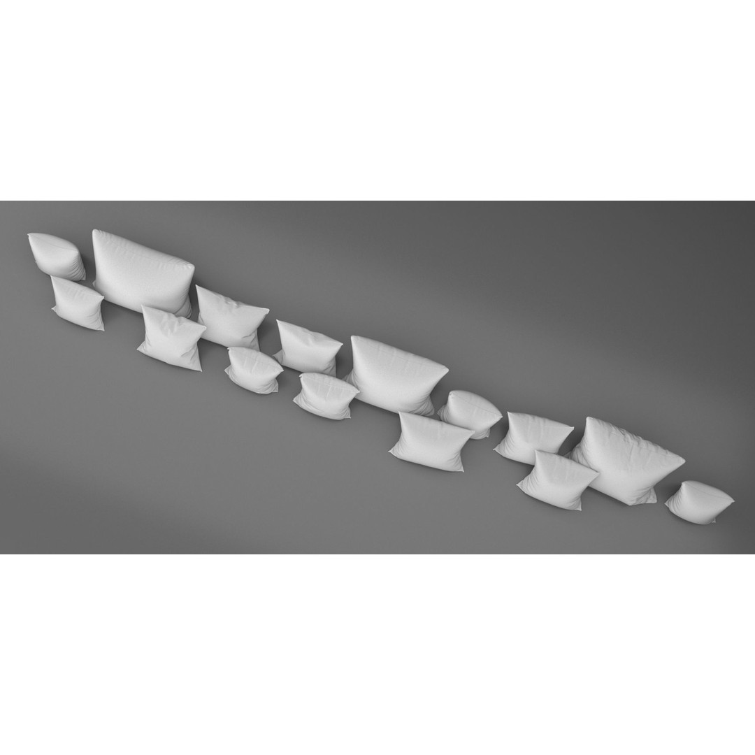 15 Pillows 3D Model – High Detail Soft Cushions for Interior Design - View 4