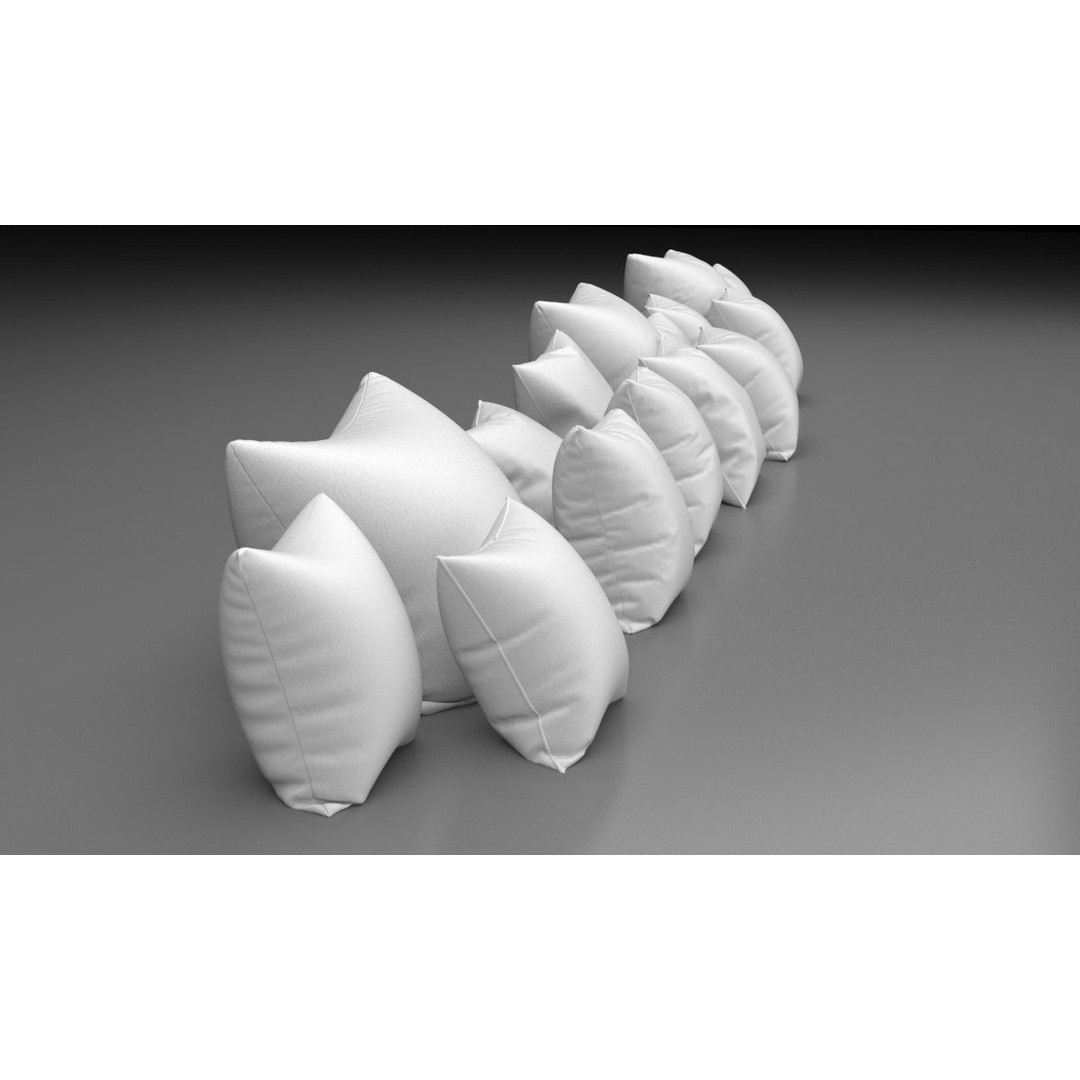 15 Pillows 3D Model – High Detail Soft Cushions for Interior Design - View 7